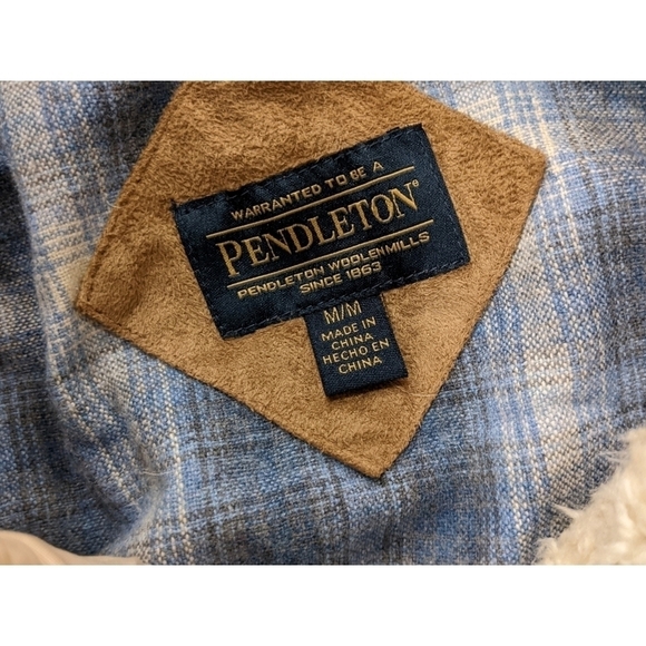 Pendleton Sherpa and Plaid Full Zip Pocket Jacket Size Medium - Picture 7 of 10